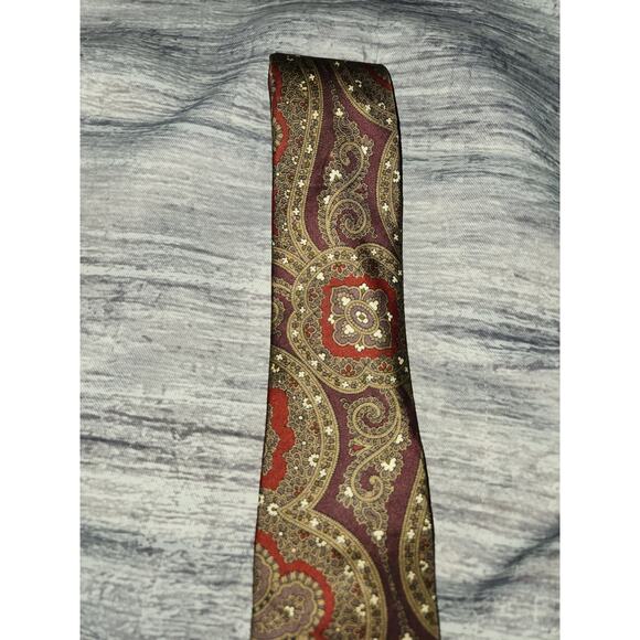 Metropolitan Museum of Art Mens Brown‎ Paisley All Silk Neck Tie - Picture 3 of 8